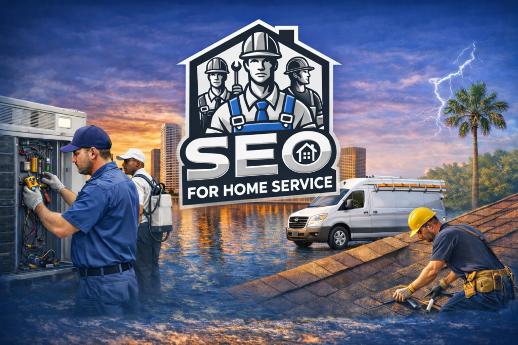 Tampa Bay home service workers working after filling their schedules thanks to the best tampa home services digital marketing company.