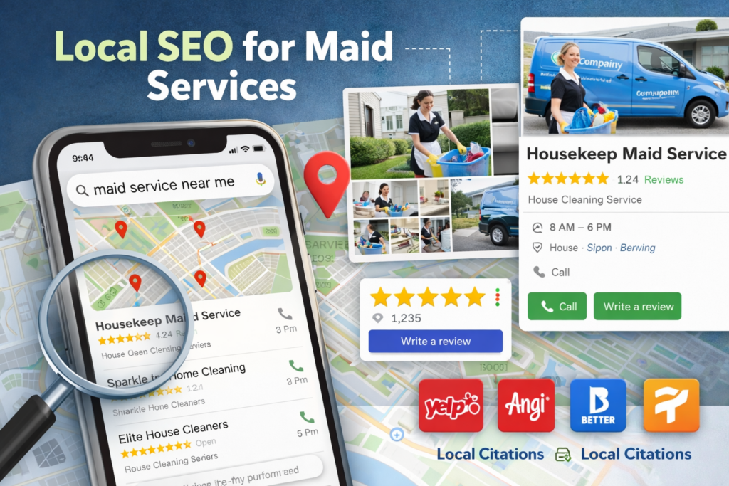 local maid service digital marketing infographic