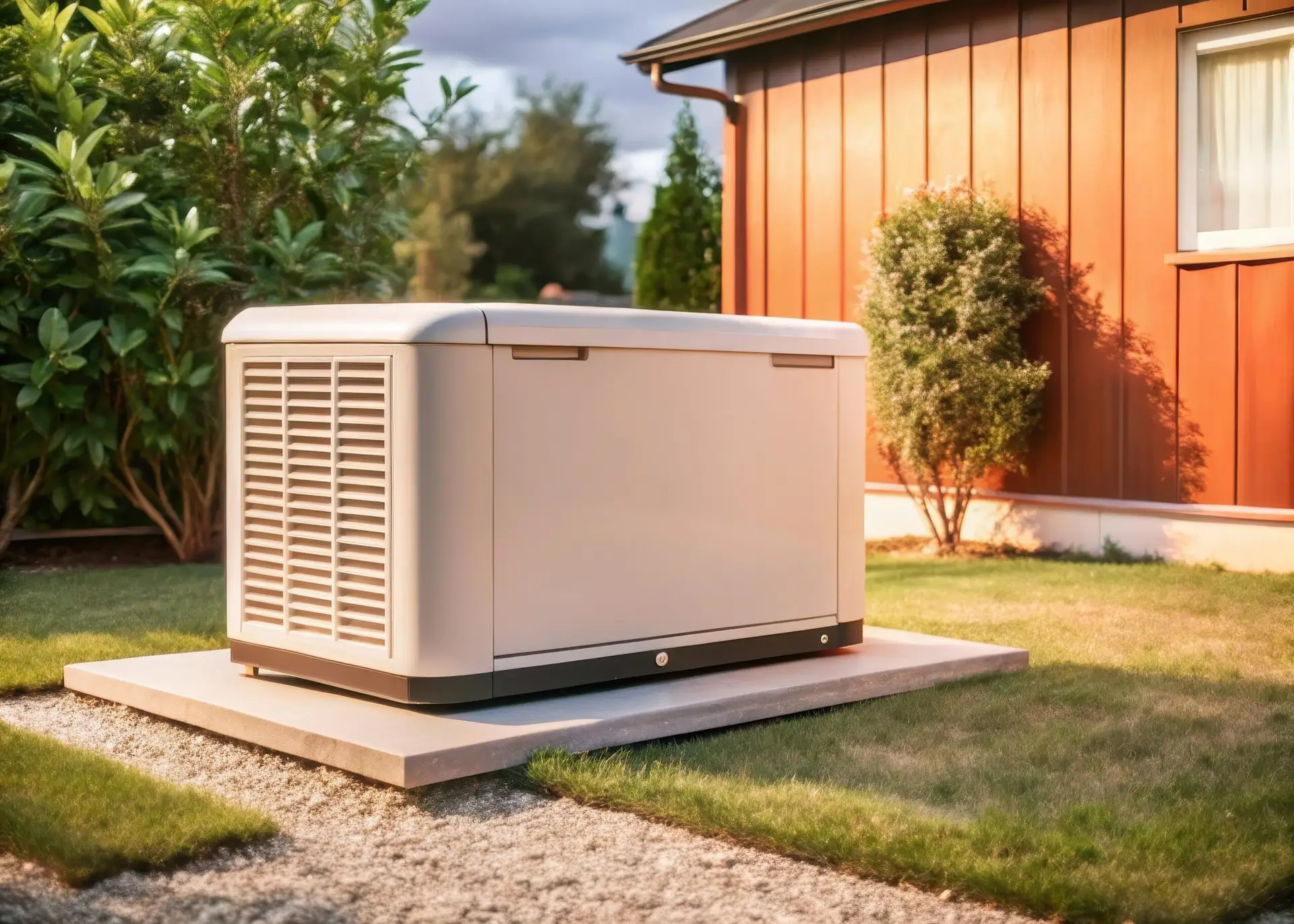 Standby generator installation in Tampa Bay backyard — the high-ticket job that SEO for generator installation companies is built to attract consistently, not just after storms
