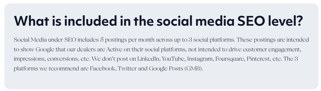 Competitor internal memo admitting social media posts are not intended to drive customer engagement